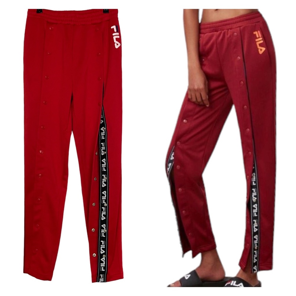Fila Alice Snap Front Track Pants Red Women’s Medium Red